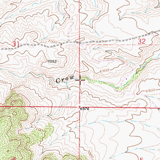 Topographic Map of Louise Mine, WY