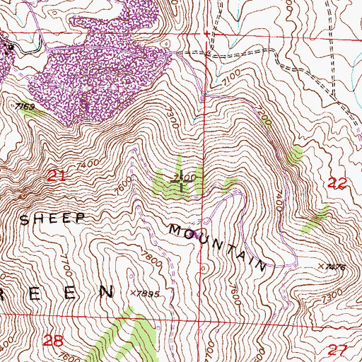 Topographic Map of Golden Goose Number One Mine, WY
