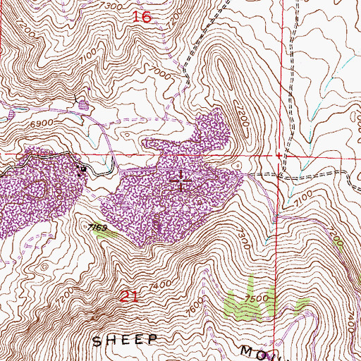 Topographic Map of Reserve Mine, WY