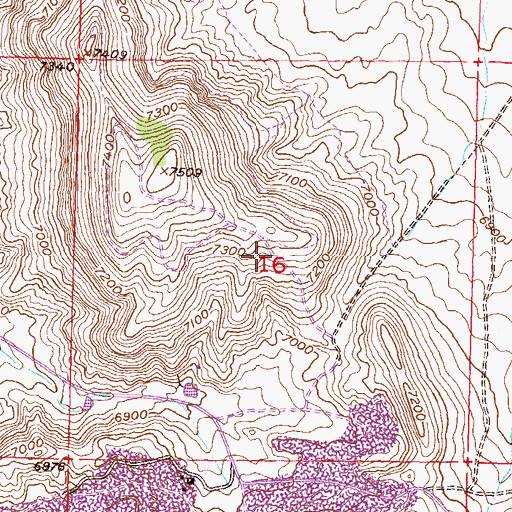 Topographic Map of Common School Section Lease Mine, WY