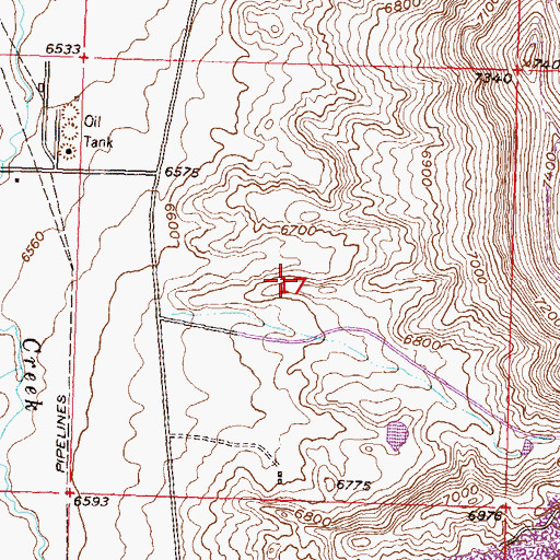 Topographic Map of Jim D Number Six Mine, WY