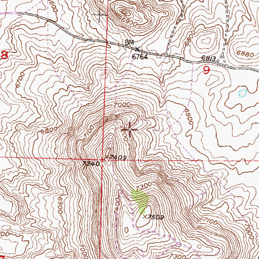 Topographic Map of L.J. Bergstein Claims Mine, WY