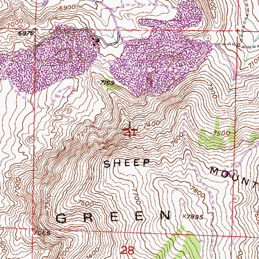 Topographic Map of Paydirt Number Four Mine, WY