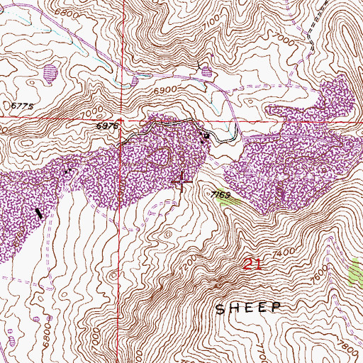 Topographic Map of Seismic Mine, WY