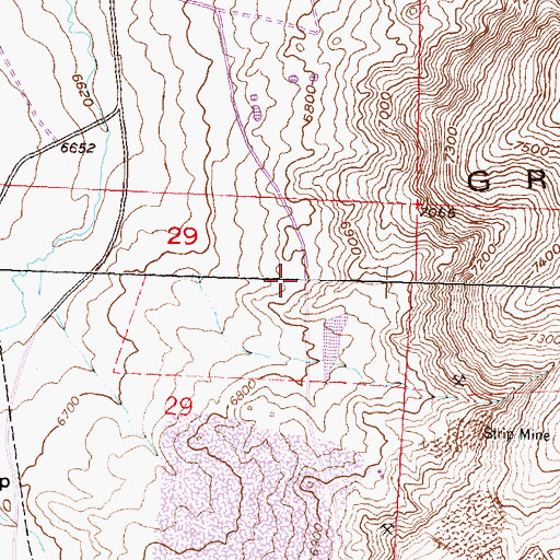 Topographic Map of Snoball Number Three Mine, WY