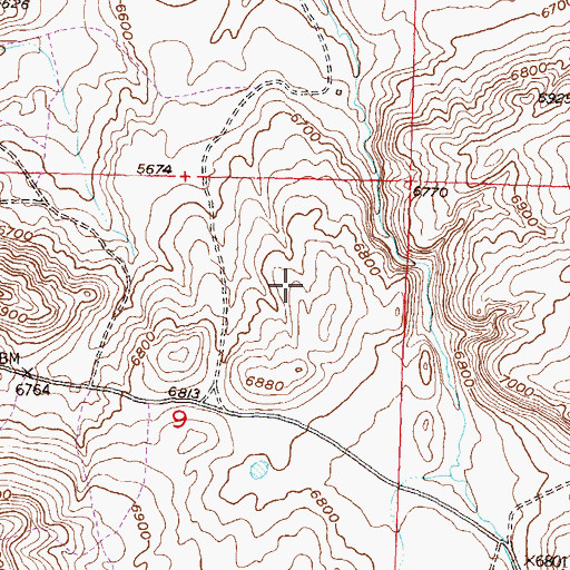 Topographic Map of Summit Claim Mine, WY