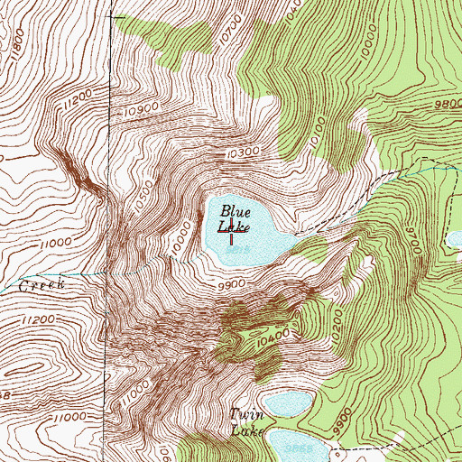 Topographic Map of Blue Lake, CO