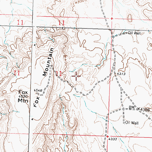 Topographic Map of Reeves Ranch Mine, WY
