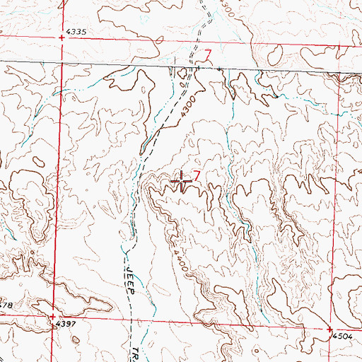 Topographic Map of Sanguine Claim Mine, WY