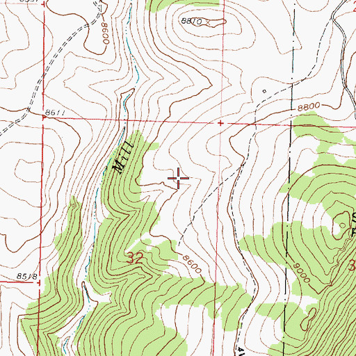 Topographic Map of Spanish Point Agate Mine, WY