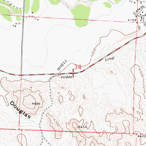 Topographic Map of Big Hill Group Mine, WY
