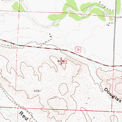 Topographic Map of Big Hill Group Mine, WY