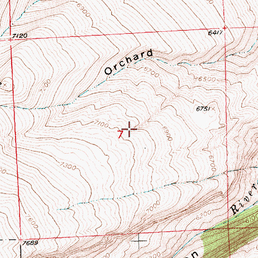 Topographic Map of Little Popo Agie River Mine, WY
