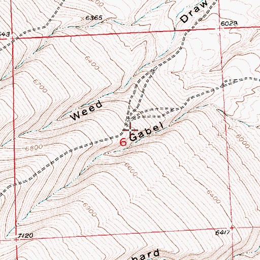 Topographic Map of Mat Weed Canyon Mine, WY