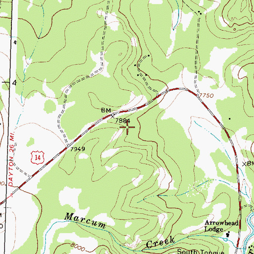 Topographic Map of Cooper Claim Mine, WY