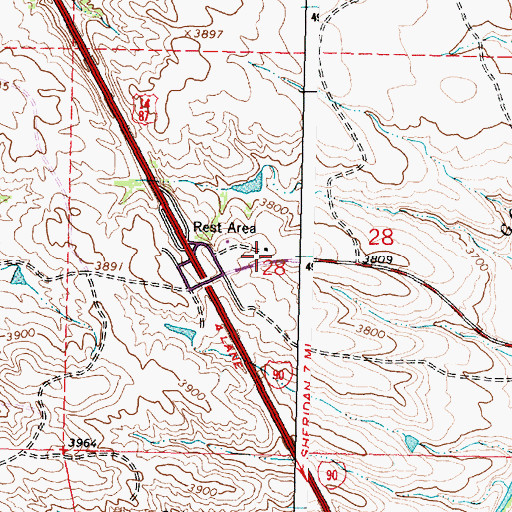Topographic Map of Dietz Number One Mine, WY