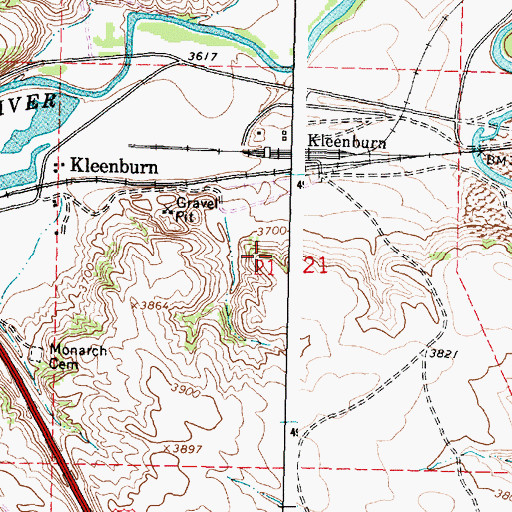 Topographic Map of Model Mine, WY