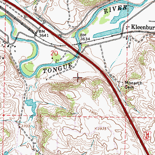 Topographic Map of Monarch Number Five Mine, WY