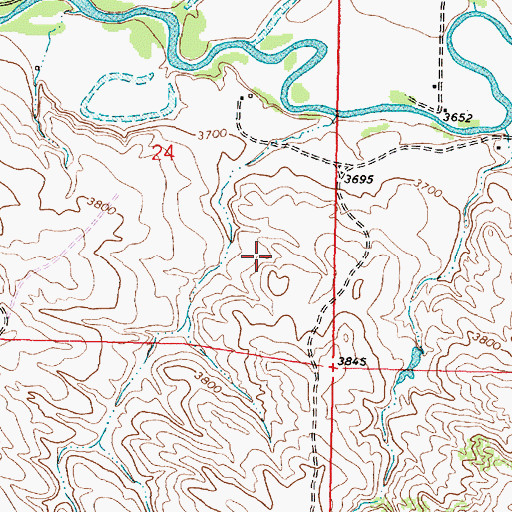 Topographic Map of Old Monarch Mine, WY