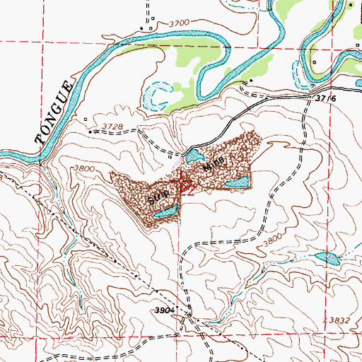 Topographic Map of Welch Mine, WY