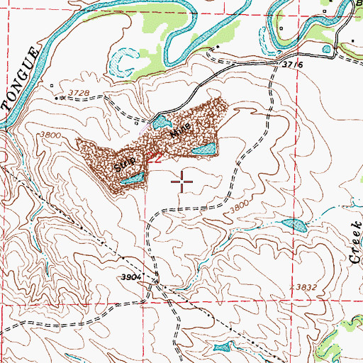 Topographic Map of Welch Strip Mine, WY