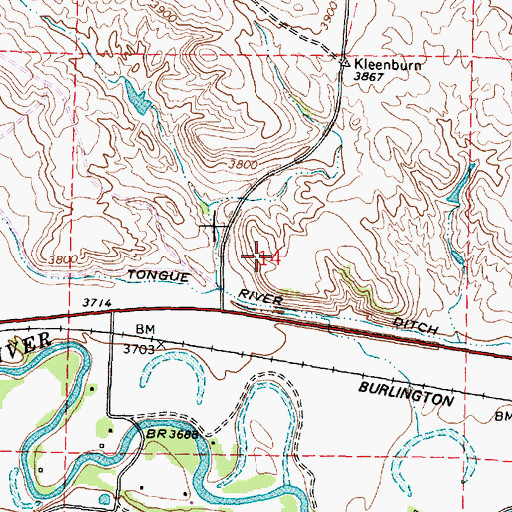Topographic Map of Black Mountain Mine, WY