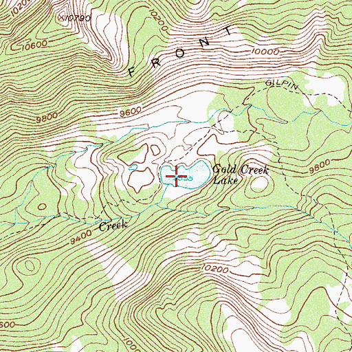 Topographic Map of Gold Creek Lake, CO