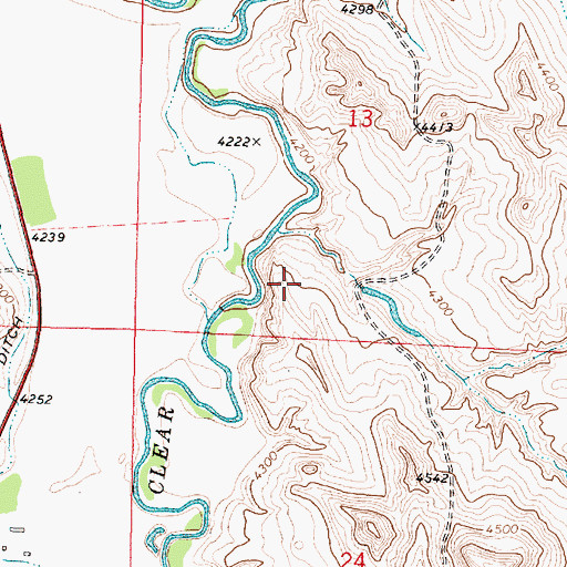 Topographic Map of Charles Mine, WY