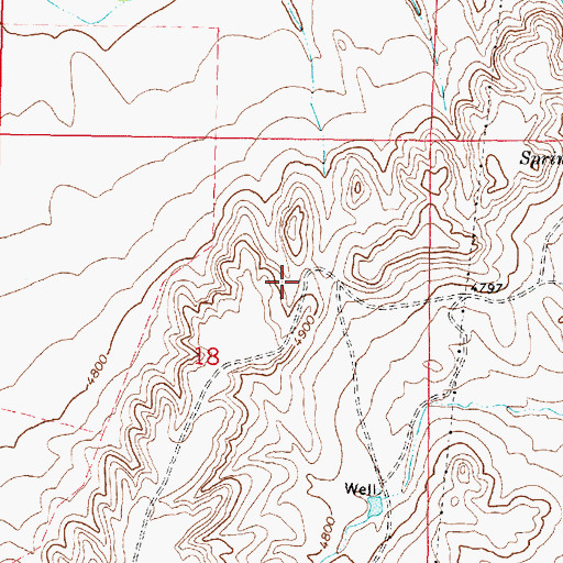 Topographic Map of Cross H Mesa Pit C, WY