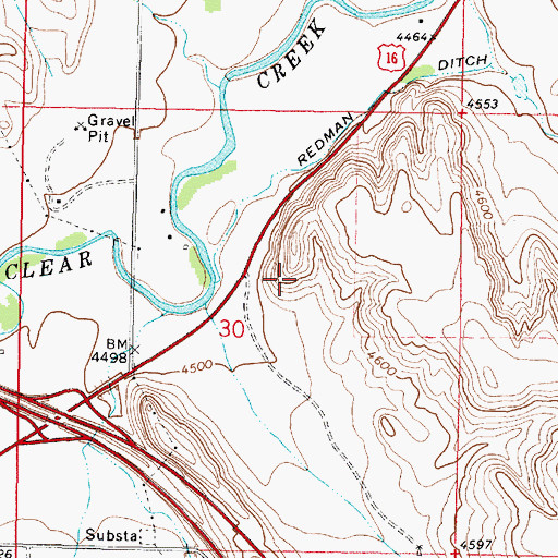 Topographic Map of Pelloux Pit, WY
