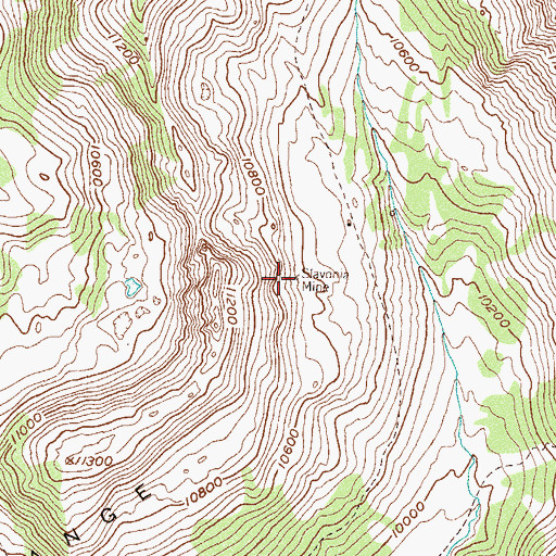 Topographic Map of Upper Slavonia Mine, CO