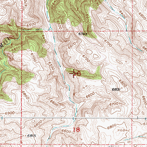 Topographic Map of Halleck Canyon Mine, WY