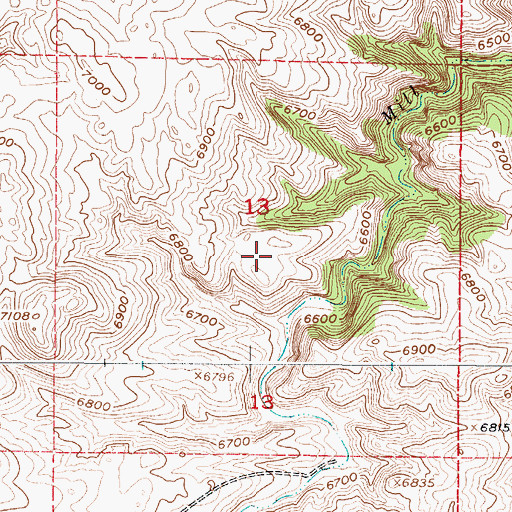 Topographic Map of Halleck Canyon Area Mine, WY