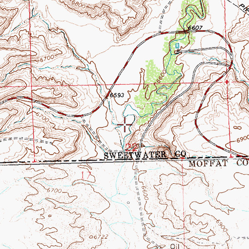 Topographic Map of Myers Mine, WY