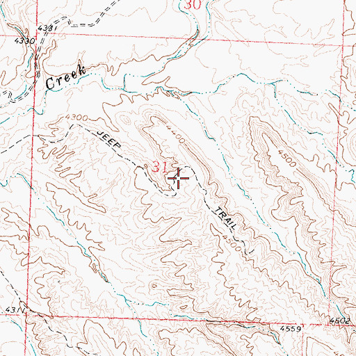Topographic Map of Bear Creek Number Two Mine, WY