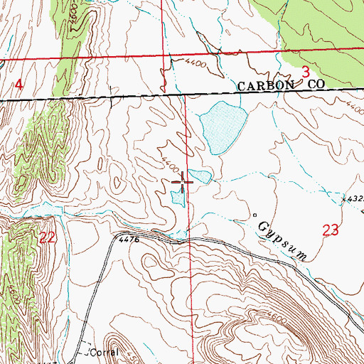 Topographic Map of Dry Creek Number One Mine, WY