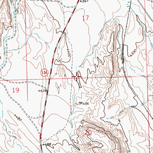 Topographic Map of Duncan Mine, WY