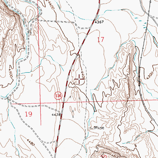 Topographic Map of Honeysett Mine, WY
