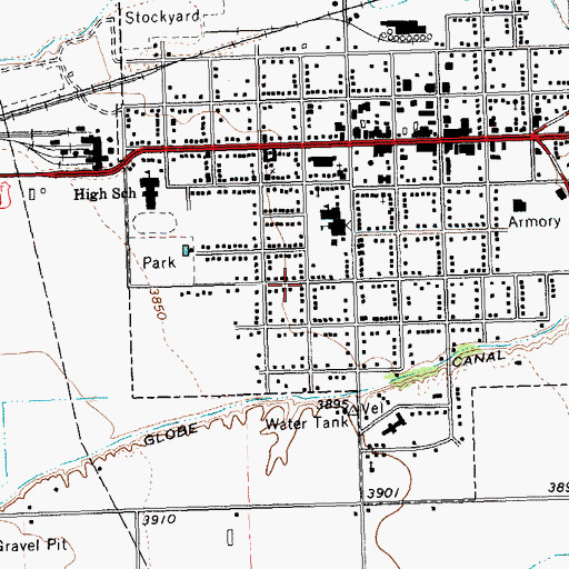 Topographic Map of Nichols Sand and Gravel Pit, WY