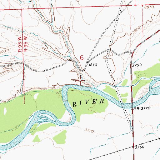 Topographic Map of Government Pit Number One Mine, WY
