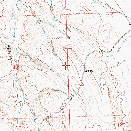 Topographic Map of Lovell Deposit Number Three Mine, WY