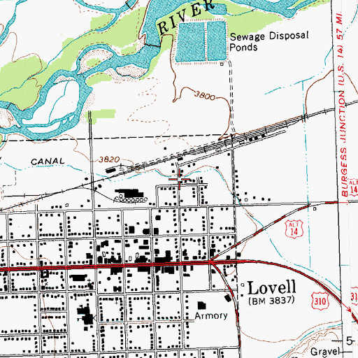 Topographic Map of Clark Pit Mine, WY