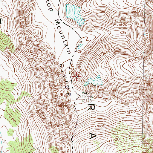 Topographic Map of Flattop Mountain, CO
