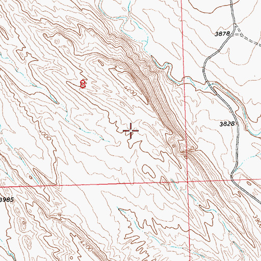 Topographic Map of Little Sheep Mountain Anticline Number Three, WY
