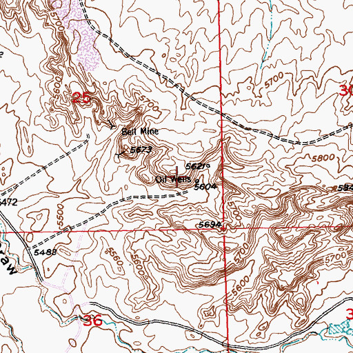 Topographic Map of Little Signor Mine, WY