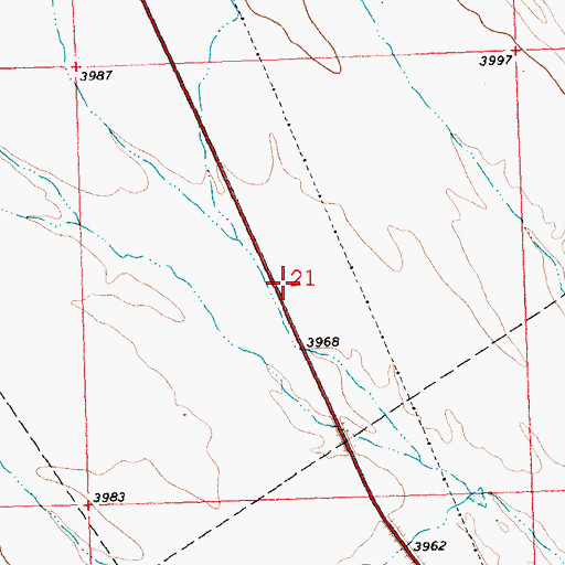 Topographic Map of Anomaly Number One Mine, WY