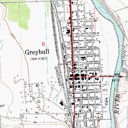 Topographic Map of Beaver Hill Mines, WY
