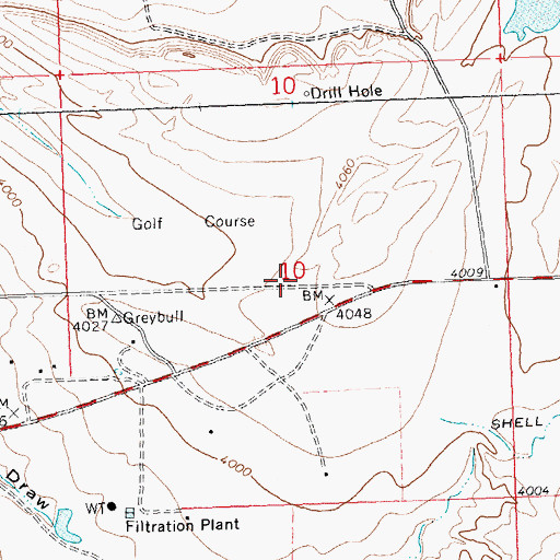 Topographic Map of Greybull Mine, WY