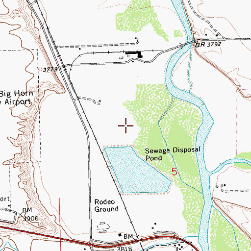 Topographic Map of Wyo-Ben Products Mine, WY