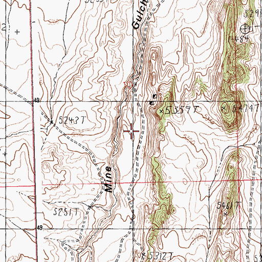 Topographic Map of East Wiley Mine, WY